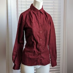 Vintage Flannel Burgundy Button Up